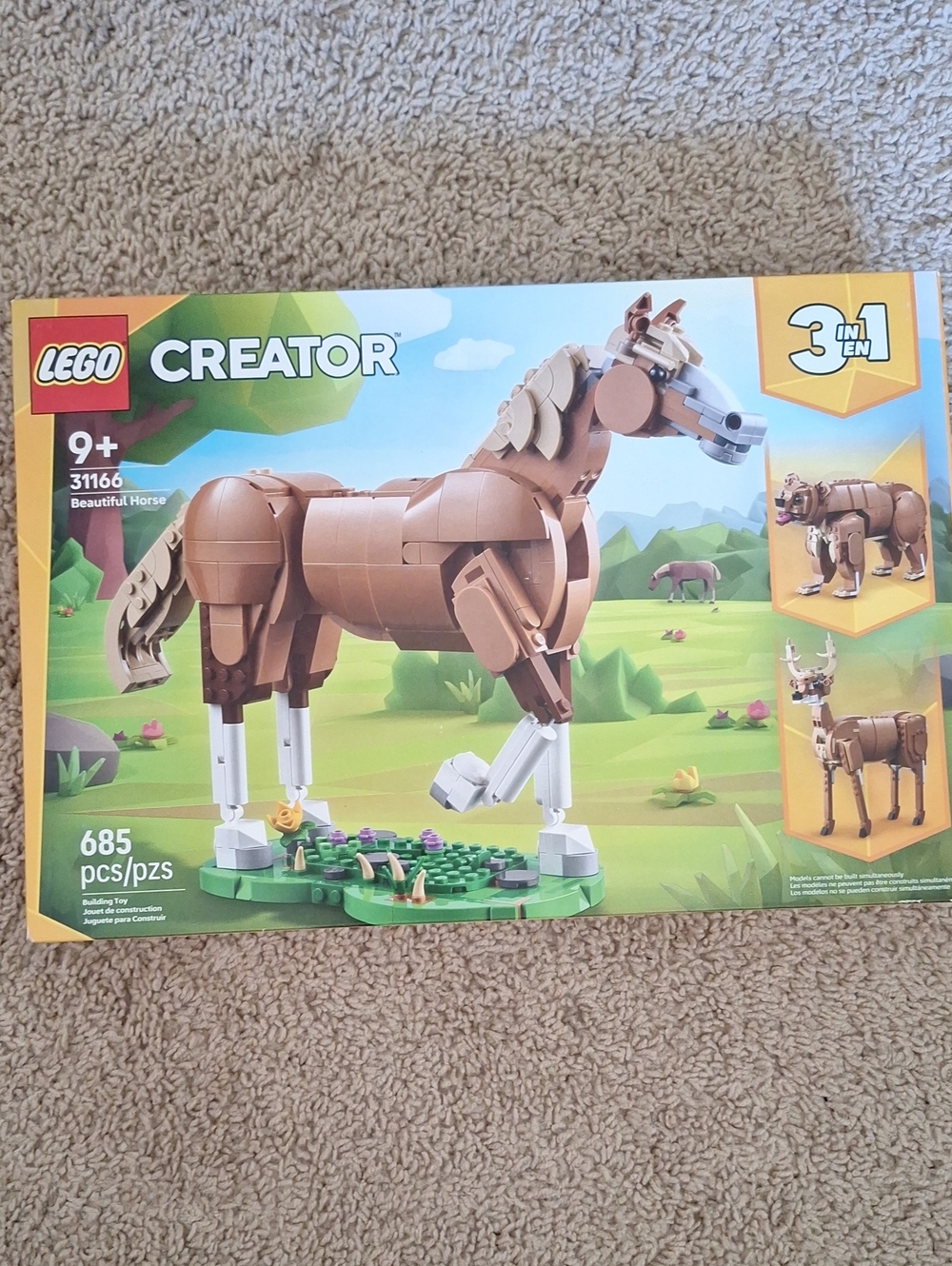 LEGO Creator 31166 Brown and White Horse 3-in-1 Building Set